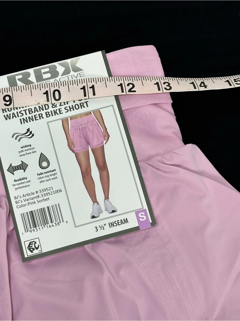 RBX Pink Running Flowy Shorts with Inner Shorts & Zip Back Pocket Small NWT